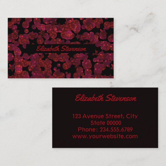 Carte De Visite Parties scintillant brillant séquence confetti cer (Devant / Derrière)