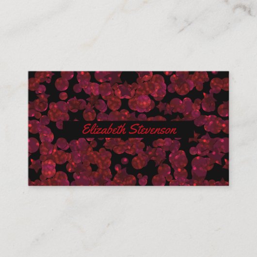 Carte De Visite Parties scintillant brillant séquence confetti cer (Devant)