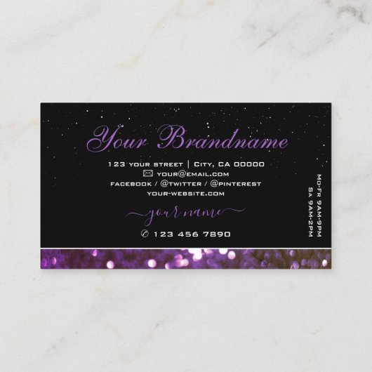 Carte De Visite Parties scintillant brillante à l'oeil cassant noi (Dos)