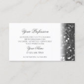 Carte De Visite Parties scintillant brillante en argent blanc bril (Dos)