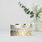 Carte De Visite Parties scintillant brillante en argent et or (Debout devant)