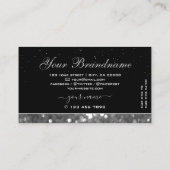 Carte De Visite Parties scintillant brillante noire et argentée br (Dos)