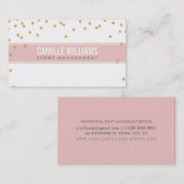 Carte De Visite Parties scintillant brillante or brillant confetti (Devant / Derrière)