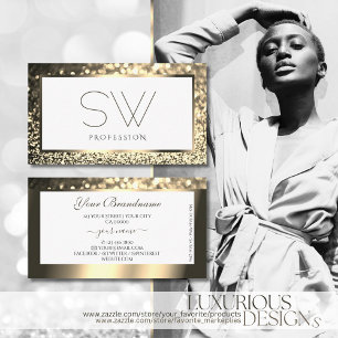 Carte De Visite Parties scintillant brillante or étincelle blanche