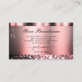 Carte De Visite Parties scintillant brillante rose Rose avec Monog (Dos)