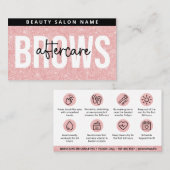 Carte De Visite Parties scintillant Brosses roses Instructions pou (Devant / Derrière)