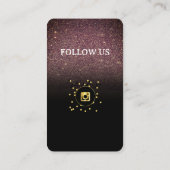 Carte De Visite parties scintillant Brown - Médias sociaux Code QR (Dos)
