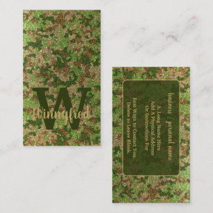 Carte De Visite Parties scintillant Camouflage Brown vert Camo Nom