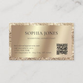 Carte De Visite Parties scintillant Champagne Gold Frame Luxe (Dos)