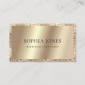 Carte De Visite Parties scintillant Champagne Gold Frame Luxe (Devant)