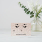 Carte De Visite Parties scintillant champagne rose Browbar Eyelash (Debout devant)