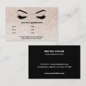 Carte De Visite Parties scintillant champagne rose Browbar Eyelash (Devant / Derrière)