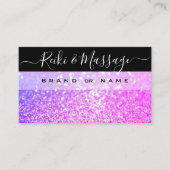 Carte De Visite Parties scintillant chatoyante noire rose violet é (Devant)