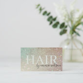 Carte De Visite Parties scintillant cheveux vert rose Aqua brillan (Debout devant)