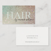 Carte De Visite Parties scintillant cheveux vert rose Aqua brillan (Devant / Derrière)