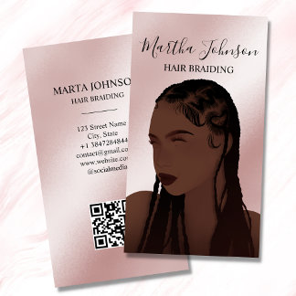 Carte De Visite Parties scintillant Chic Afro American Braids Brai