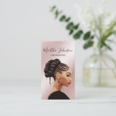 Carte De Visite Parties scintillant Chic Afro American Braids Brai (Debout devant)