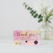 Carte De Visite Parties scintillant chic arc-en-ciel ordre de marb (Debout devant)