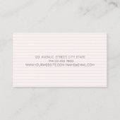 Carte De Visite Parties scintillant Chic Cupcake fraise rayé (Dos)