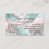 Carte De Visite Parties scintillant chic de luxe en marbre de vein (Devant)