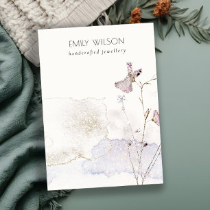 Carte De Visite Parties scintillant chic Pressé Fleurs vierges