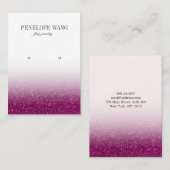 Carte De Visite Parties scintillant chic Violet Ombre Bijoux Écran (Devant / Derrière)