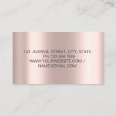 Carte De Visite Parties scintillant Ciseaux modernes Rose de chev (Dos)