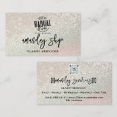 Carte De Visite Parties scintillant Code QR Logo Boutique en ligne (Devant / Derrière)