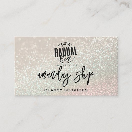 Carte De Visite Parties scintillant Code QR Logo Boutique en ligne (Devant)