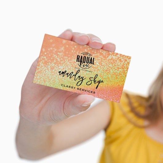 Carte De Visite Parties scintillant Code QR Logo Boutique en ligne