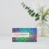 Carte De Visite Parties scintillant colorée Arrière - plan blanc (Debout devant)