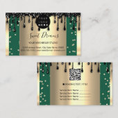 Carte De Visite Parties scintillant Confetti Gold Drives Black Gre (Devant / Derrière)