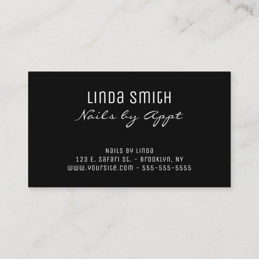 Carte De Visite Parties scintillant Confetti Noir Mint Brosse vert (Dos)