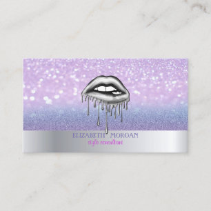 Carte De Visite Parties scintillant Cool moderne Bokeh Ombre Lips 