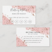 Carte De Visite Parties scintillant couleur rose Aquarelle Loyauté (Devant / Derrière)