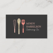 Carte De Visite Parties scintillant cuillère Whisk Spatula Bakery (Devant)
