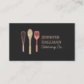 Carte De Visite Parties scintillant Cuillère Whisk Spatula Logo gr (Devant)