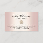Carte De Visite Parties scintillant Cupcake Or Drives boulangerie  (Dos)