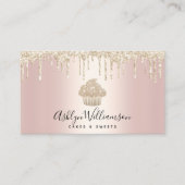 Carte De Visite Parties scintillant Cupcake Or Drives boulangerie  (Devant)