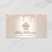 Carte De Visite Parties scintillant Cupcake rose Drives boulangeri (Devant)