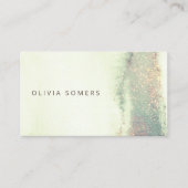 Carte De Visite Parties scintillant d'aquarelle Abstraite verte (Devant)