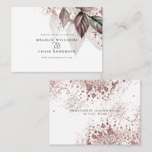 Carte De Visite Parties scintillant d'aquarelle moderne Foliage Ba (Devant / Derrière)