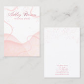 Carte De Visite Parties scintillant d'aquarelle rose Équipement de (Devant / Derrière)