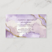 Carte De Visite Parties scintillant d'aquarelle violet et or (Dos)