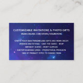 Carte De Visite Parties scintillant d'argent Aqua Blue Galaxy Bout (Dos)