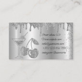 Carte De Visite Parties scintillant d'argent barman de soirée priv (Dos)