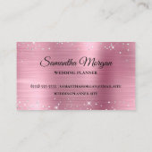 Carte De Visite Parties scintillant d'argent brillant rose huile F (Dos)