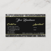 Carte De Visite Parties scintillant d'argent clinquante Médias soc (Dos)