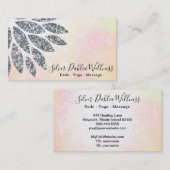 Carte De Visite ~ Parties scintillant d'argent Dahlia Mandala Past (Devant / Derrière)