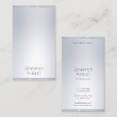 Carte De Visite Parties scintillant d'argent élégant professionnel (Devant / Derrière)